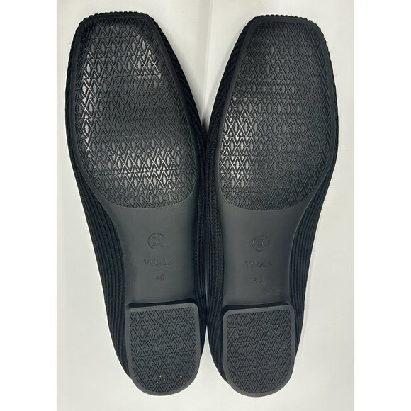 Vivaia Margot 2.0 Square Toe V-Cut Flats Black Washable Shoes NWOB 9-9.5 EU 40 - Picture 7 of 8